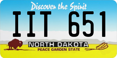 ND license plate IIT651