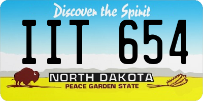 ND license plate IIT654