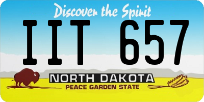 ND license plate IIT657