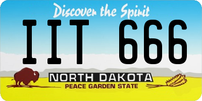 ND license plate IIT666