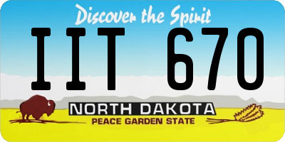 ND license plate IIT670