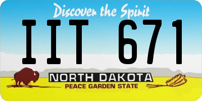 ND license plate IIT671