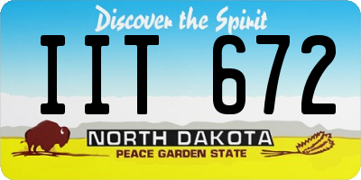 ND license plate IIT672
