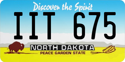 ND license plate IIT675