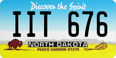 ND license plate IIT676