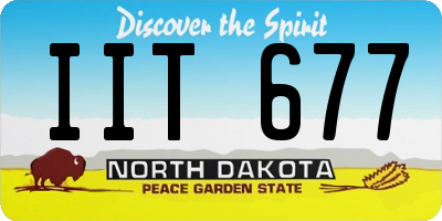 ND license plate IIT677