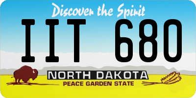 ND license plate IIT680