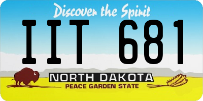 ND license plate IIT681