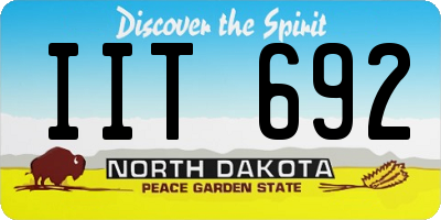 ND license plate IIT692