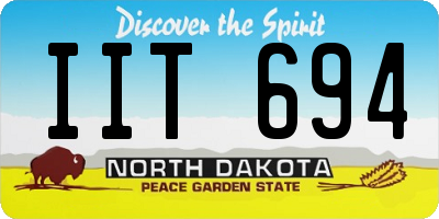 ND license plate IIT694