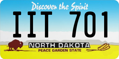 ND license plate IIT701