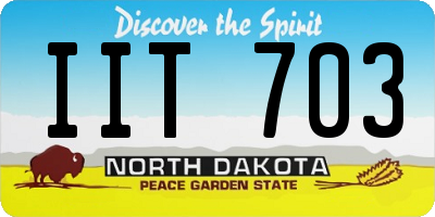 ND license plate IIT703