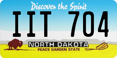 ND license plate IIT704