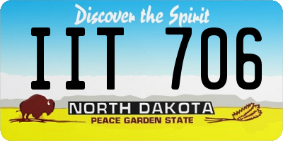 ND license plate IIT706
