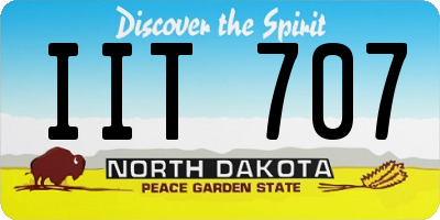 ND license plate IIT707