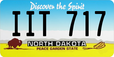 ND license plate IIT717