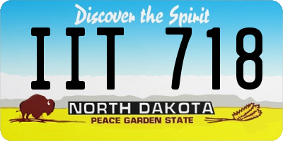 ND license plate IIT718