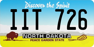 ND license plate IIT726