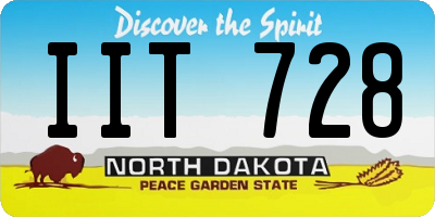 ND license plate IIT728