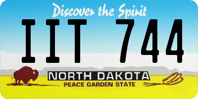 ND license plate IIT744
