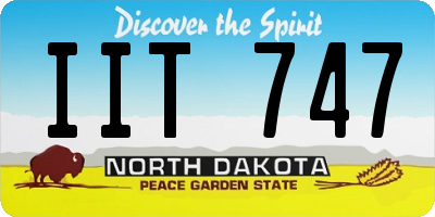 ND license plate IIT747