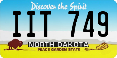 ND license plate IIT749