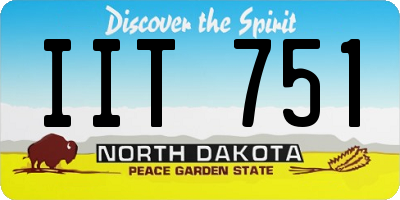 ND license plate IIT751