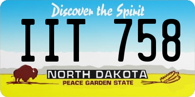 ND license plate IIT758