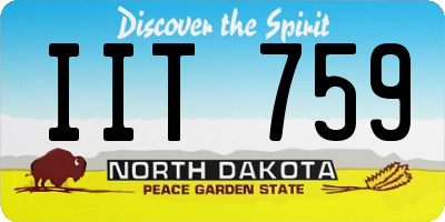 ND license plate IIT759