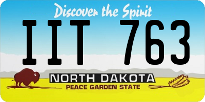 ND license plate IIT763