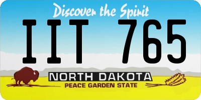 ND license plate IIT765