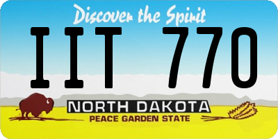 ND license plate IIT770