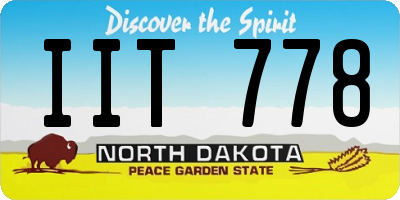 ND license plate IIT778