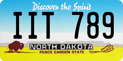 ND license plate IIT789