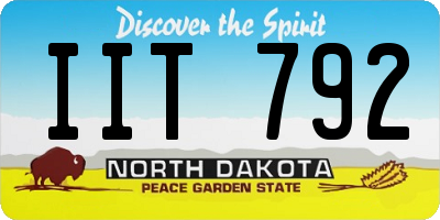 ND license plate IIT792