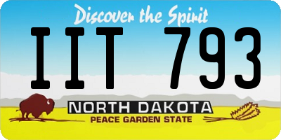 ND license plate IIT793