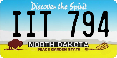 ND license plate IIT794