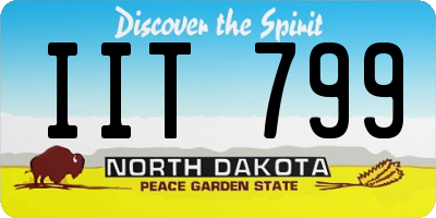 ND license plate IIT799