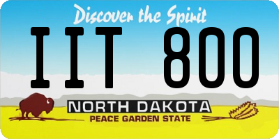 ND license plate IIT800