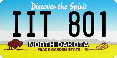 ND license plate IIT801