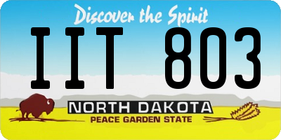 ND license plate IIT803