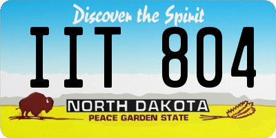 ND license plate IIT804