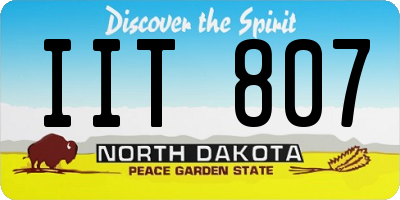 ND license plate IIT807