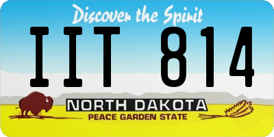 ND license plate IIT814