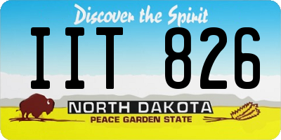 ND license plate IIT826