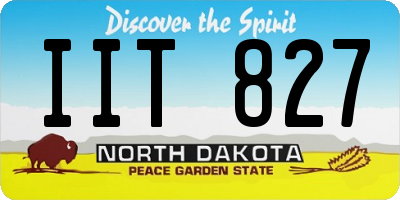 ND license plate IIT827