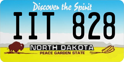 ND license plate IIT828