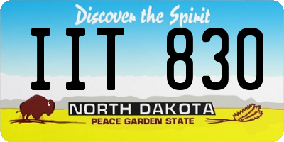 ND license plate IIT830