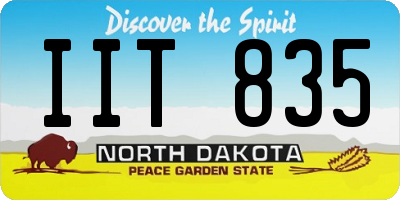 ND license plate IIT835