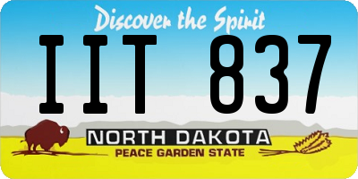 ND license plate IIT837